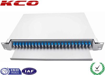 China 48 Cores LC Single Mode Pigtails Drawer Fiber Optic Terminal Box Slide Patch Panel​ for sale