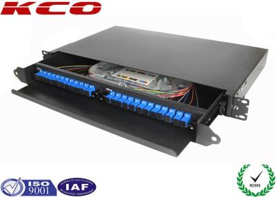 China 19'' Fiber Optic Terminal Box / Fiber Optic Patch Panel 24 Cores With SC Pigtail for sale