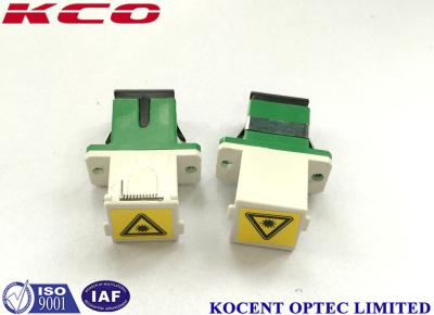 China 0.2Db UV Protection Shuttered Adapter Fiber Optic Green Color SC / APC Shutter Cap for sale
