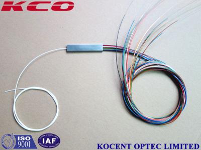 China Mini Tube Blockless Type Fiber Optic PLC Splitter 1x16 2x16 0.9mm Pigtail diameter for sale