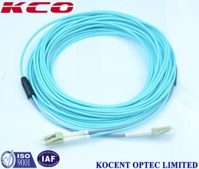 China OM3 LC LC Duplex Fiber Optic Patch Cord / Armoured Fibre Optic Cable for sale