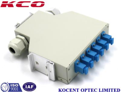 China KCO-DINRAIL-SC-SM-06 Fiber Optic Terminal Box Single Mode SC 6 Ports FTTH GPON for sale