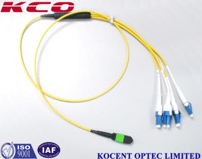China Switchable LC Uniboot MPO Single Mode Mono Mode OS2 Optic Fiber Patch Cables for sale