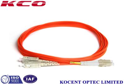 China PVC LSZH 1.0m Fiber Optic Patch Cord MM  DX LC/UPC-SC/UPC 3.0mm for sale