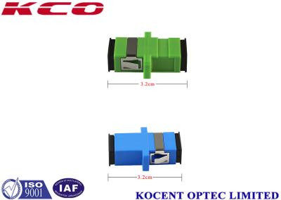 China Adaptador de Fibra Óptica Azul Verde SC / UPC, SC / APC com Flange Simplex 0.2dB à venda