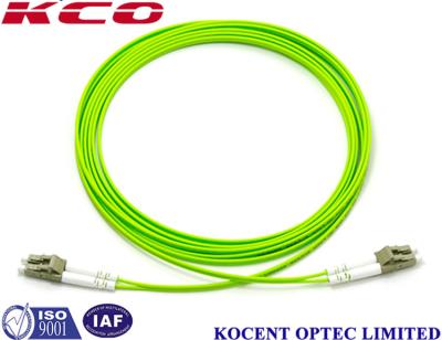 China OM5 Multimode Duplex Fiber Optic Cable Lime Green 10m 20m 30M Lenth PVC LSZH for sale