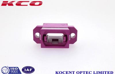 China Female OM4 MPO MTP Patch Cord Fiber Optic Adapters With Violet Pink Color Full Flange for sale
