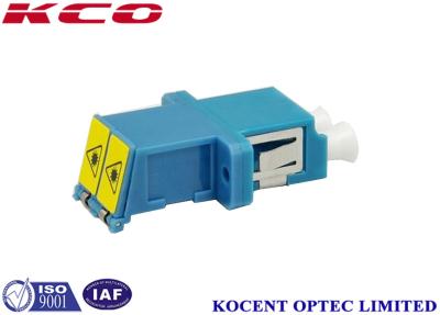China LC/UPC duplex van de de Adapter Volledige Flens van de Blindvezel Optische Enige de Wijze MonoMode Blauwe Kleur Te koop