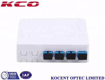 China Wall Mount Socket Fiber Optic Terminal Box 4 Core ABS/PC Material 0.15dB Insertion Loss for sale