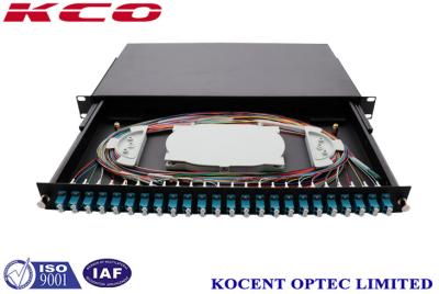 China 1U Drawer Slide Fibre Optical Rack ODF Terminal Fiber Patch Panel 24 Ports 48 Fiber FTTH 19'' for sale