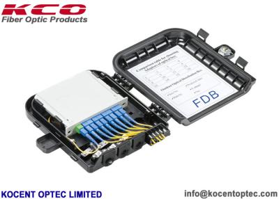 China 8 Port Fiber Optic Terminal Box KCO-FBD-08C ABS Black 1*8 Opitcal Splitter SC/UPC for sale