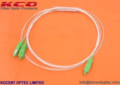 China Durable Mini Tube Fiber Optic Cable Splitter 1x2 PLC 0.9mm 1.0m LSZH SC/APC LC/APC for sale