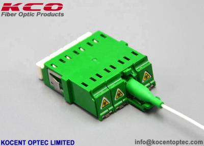China Quad LC APC Shutter Optical Fiber Adapter Singlemode Mid Coupler Plastic Material for sale