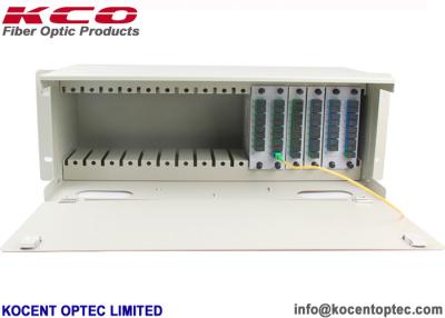 China tipo aumentable del panel de remiendo del divisor ODF de la fibra óptica del estante 4U 1*2 1*4 1*8 1*16 1*32 LGX en venta