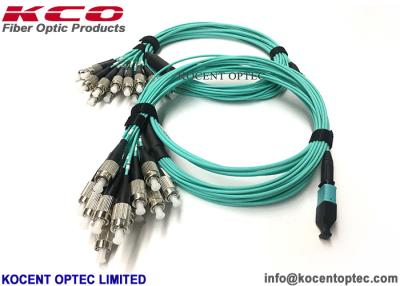 China Faser der Auslese-MPO-16 FC/UPC des Verbindungskabel-OM4 50/125 des Aqua-LSZH 16 aus optischen Fasern zu verkaufen