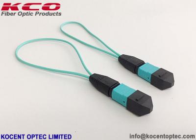 China LSZH Cover OM3 8fo 12fo 0.3m 0.15m MPO MTP Loop Back Patch Cord for sale