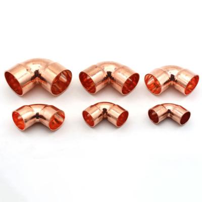 China Copper Refrigeration Pipe Fittings Plumbing 90 Elbow for sale