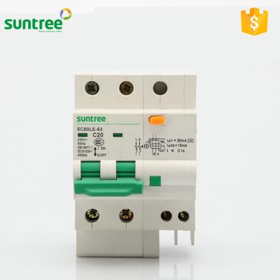China IP40 Housing 32A RCBO SCB8LE 30mA Circuit Breaker for sale
