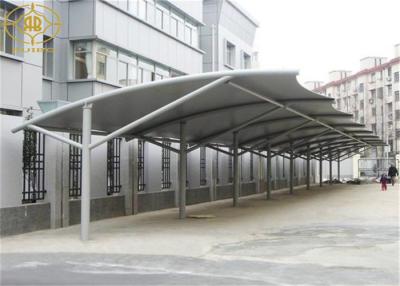 China Prefabricated Car Parking Shade 30*6M White Car Park Shade Structures for sale