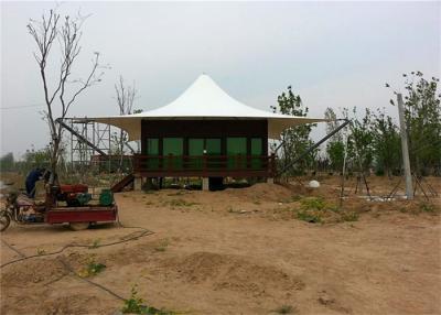 China PVDF Fabric Glamping Hotel Tent Tensile Membrane Buildings Customized Size for sale