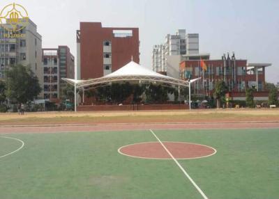 China Single Cantilever 1050g PVDF Tensile Fabric Architecture Canopy For School for sale