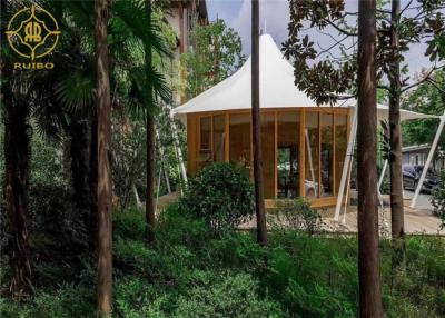 China Prefab House 2 People Heavy Steel Structure Luxury Resort Tents With Wooden Flooring And Ventilation Te koop