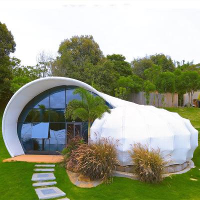 China New Design Snail Shape Luxury Resort Glamping Tent With 1 Bedroom And 1 Bathroom For Campsite Te koop