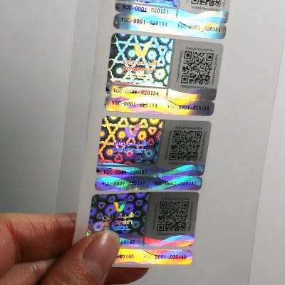 China Rainbow Hologram Vial Label , Glossy Surface Holographic Authenticity Stickers for sale