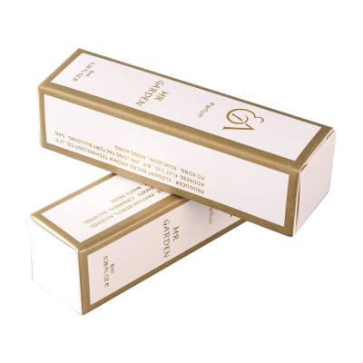 China Gold Foil 105mm High Cardboard Cosmetic Paper Box For Essential Oil Perfume Bottle for sale