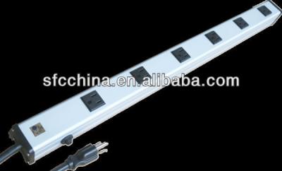 China SFC306-724B aluminium alloy UL approved American 6-outlet power strip, with 15A curcuit breaker for sale