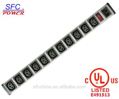 China IEC 60320 C13 C14 PDU POWER STRIP Smart 11 Outlet Power Strip Bar For Network Cabinet , Multiple Electrical Outlets for sale