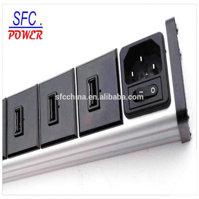 China ETL FCC CE Approved alu- alloy 5V 2.1A USB 3 port Smart charge strip for sale