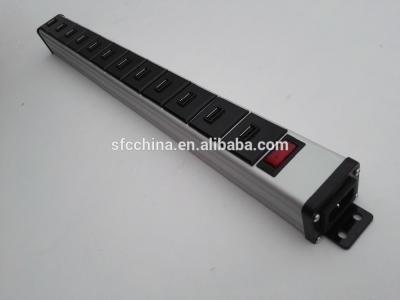 China ETL Approved alu- alloy 5V 2.1A USB 12 port charger for sale