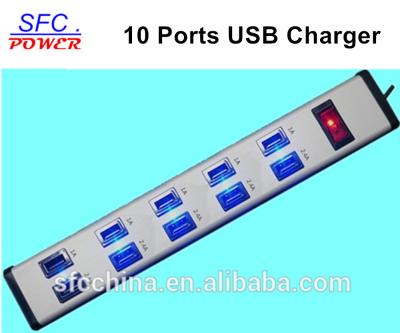 China 5V 2.4A and 1A USB 10-PORTS CHARGING STATION FOR iPad mobile MP3 for sale