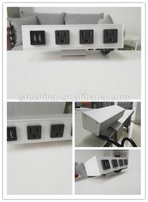 China Edge Mount Desktop Power Center 3 Outlets & 2 USB Ports smart charger for sale