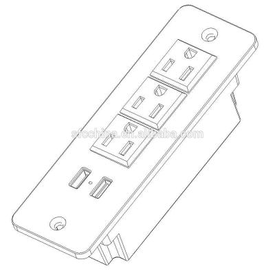 China USB Charging 5v 2.4a &1A Desktop Socket / Tabletop Socket /stainless steel of face for sale