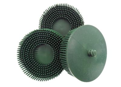 China Green Bristle Brush Disc 3 Inch Rubber Abrasive Brush for Burr Rust for sale