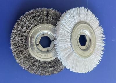 China Narrow brushing face 3 Inch Diameter Crimped Stainless Steel Wire Wheel Brush à venda