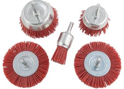 중국 Red Bristle Nylon Filament Abrasive Wire Brush Kit for Drill 판매용