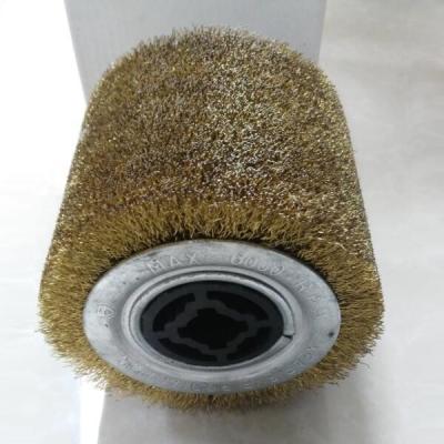 China Wood Polishing Industrial Roller Brushes / Steel Wire Brush Wheel Roller for sale