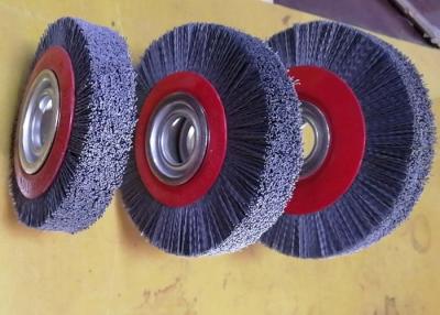China Deburring Gear Circular Abrasive Nylon Wheel Brush 6 Inch OD 90 Mm Middle Plate for sale