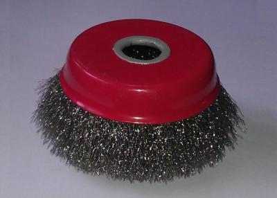 China 100mm OD Fine Crimped Wire Cup Brush , Rotary Steel Wire Brushes For Removal Rust for sale