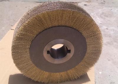 China Narrow Face 300mm Brass Wire Wheel / Brass Wire Brush Wheel With Double Keyseat for sale