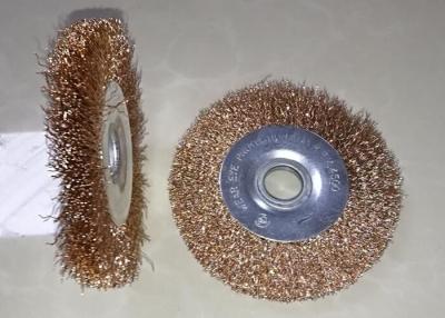 China 100mm Non Sparking Copper Wire Wheel Brush With 16mm Hole For Rust Removal for sale