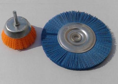 China 0.8 Mm Bristle Dia Abrasive Wheel Brush / Nylon Sanding Brush For Light Deburring for sale