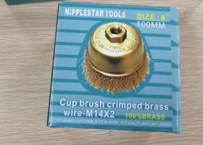 China Non Spark Brass Wire Cup Brush Last Longer Work 30 Mm Wire Trim Length for sale
