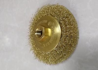 China 100 % Brass Wire Brush , Non Sparking Safework Brass Wire Bevel Brush 100MM OD for sale