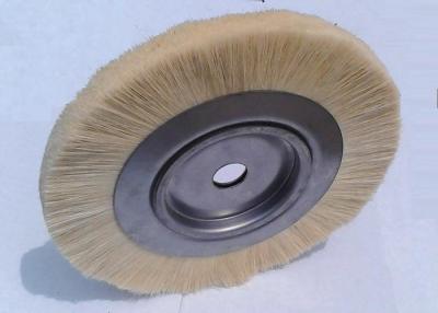 China Yellow Abrasive Nylon Wheel Brush Circular Jute Bristle Wire Material Brush for sale