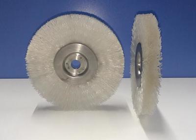 China Frisado em volta da cor plástica do branco da densidade da suficiência da escova 100MM OD da roda do fio à venda