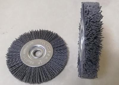 China Round Abrasive Nylon Bristle Wheel 55mm Middle Plate And 10mm Face Width for sale
